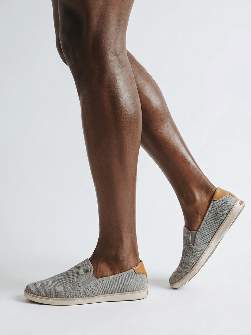 Dr. Scholl's Gray Slip-On Sneakers with Tan Heel Accent